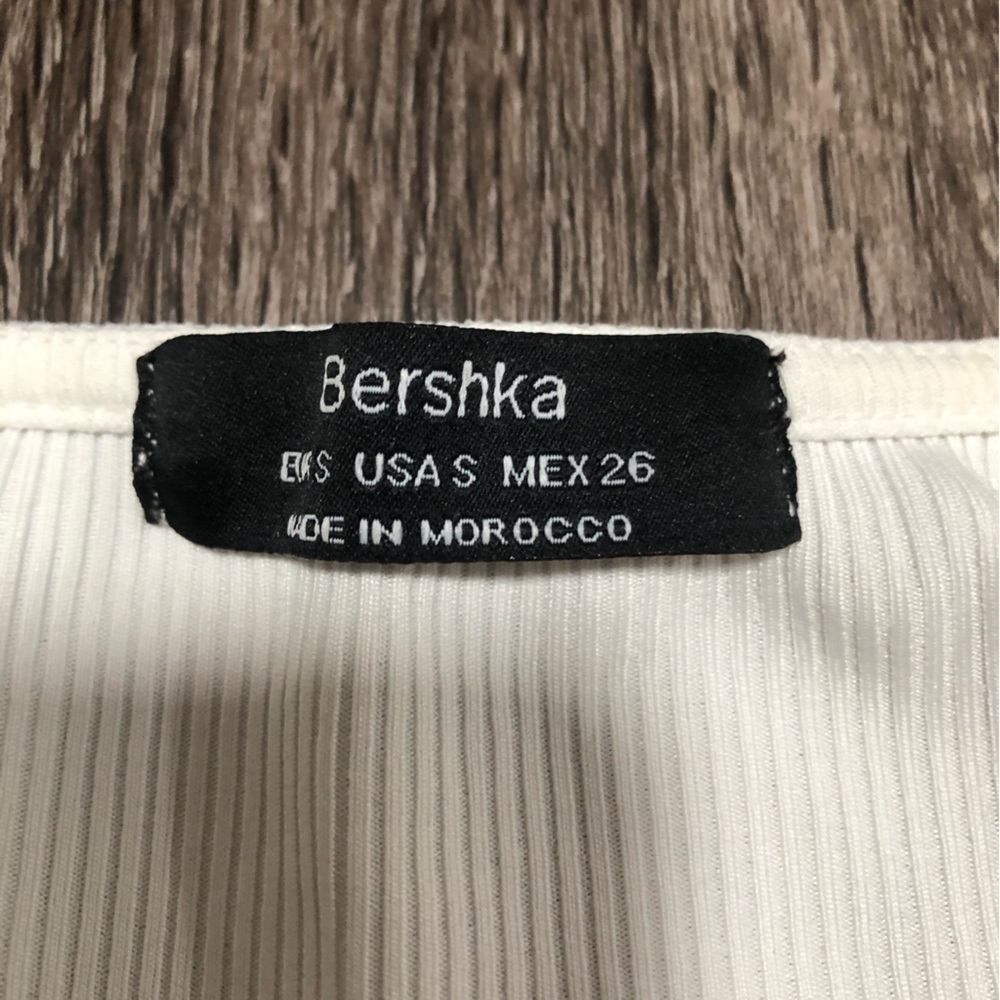 Bershka White Ribbed Ring Detail O-Ring Crop Top - Small - Picture 2 of 8